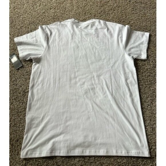 Adidas Golf Mens White Short Sleeve Crew Neck Shirt Size Large 3 Stripes Logo - Picture 10 of 11